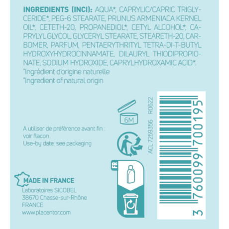 Placentor Vegetal Cleansing Milk Ingredient Table